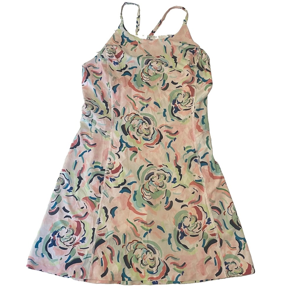 Athleta Infinity Dress Womens XS Pink Floral Shorts Lined Tennis Athletic Court